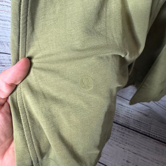 Lululemon Cotton Wrap-Front T-Shirt Dress Bronze Green NWOT 6 - Picture 6 of 6